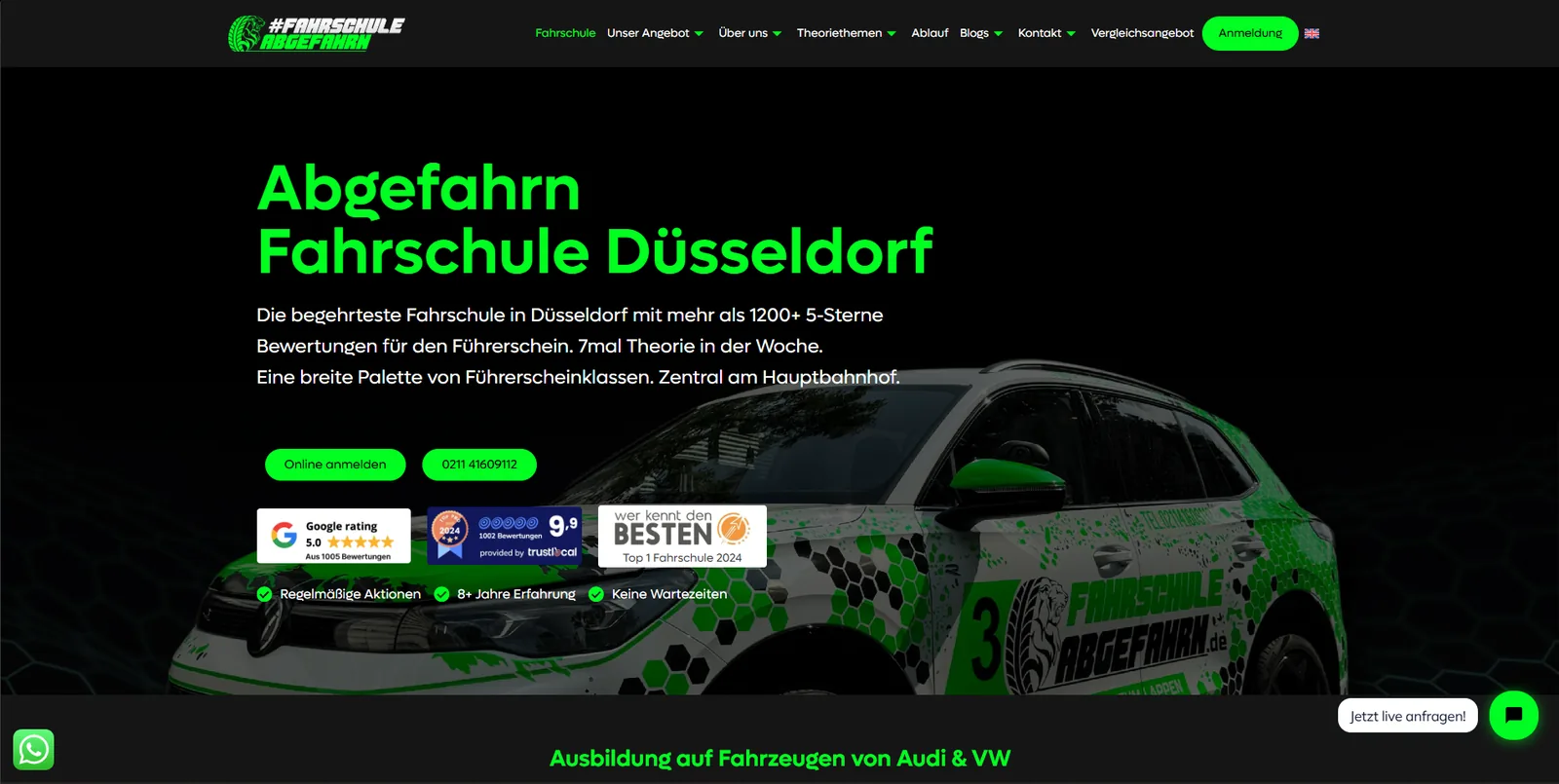 fahrschule-abgefahrn.de home page